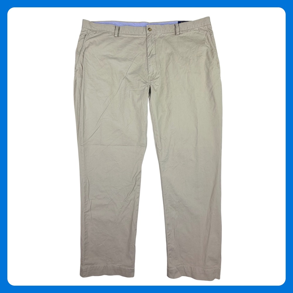 Ralph Lauren‎ The Polo Chino Men 44x31 Khaki Tan Stretch Cotton Twill Pants